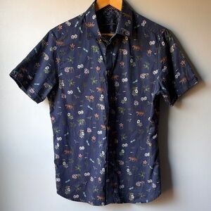 Ted Baker Navy Floral, wildlife print  Men's Shirt size 4 / L in US